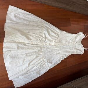Veronica Beard white Lace-Effect Spaghetti Strap  Dress. NWT
